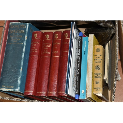 511 - THREE BOXES OF BOOKS containing approximately fifty-five miscellaneous titles, mostly in hardback fo... 