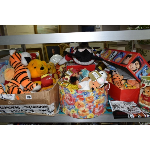 516 - A COLLECTION OF MODERN WINNIE THE POOH SOFT TOYS, assorted sizes and makers includes Disney Store Ho... 