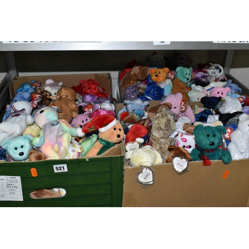 521 - A COLLECTION OF TY BEANIE BABIES, all in good condition, all with labels and tags, majority of tags ... 