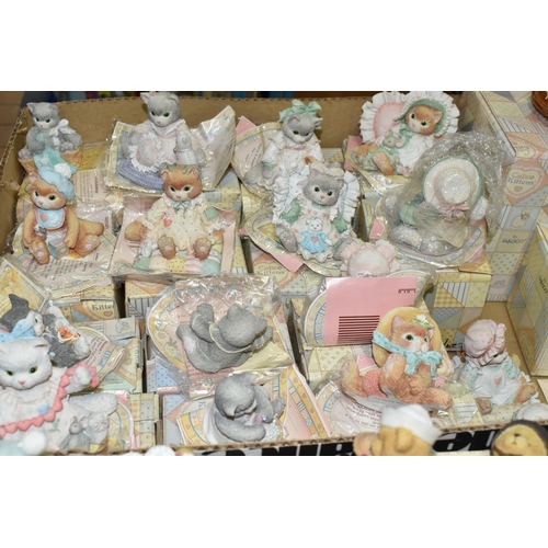 529 - THREE BOXES OF CHERISHED TEDDIES AND OTHER RESIN FIGURES, to include approximately fifty Cherished T... 