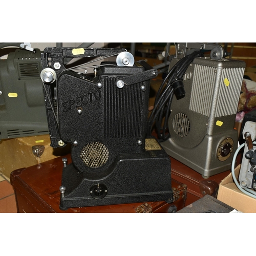 536 - A COLLECTION OF EARLY TO MID 20TH CENTURY FILM PROJECTORS, comprising an Aldis 303 slide projector, ... 