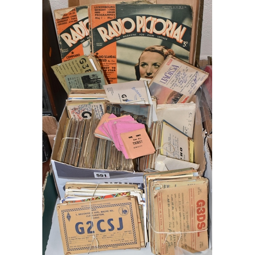 551 - EPHEMERA, a large collection of amateur radio operators exchange QSL cards to confirm two-way radio ... 