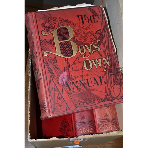 563 - THE BOY'S OWN ANNUAL, three editions, 1899, 1900, 1901, condition, extensive fraying, some tearing, ... 