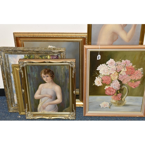 569 - SIX 20TH CENTURY OIL PAINTINGS, comprising two still life flower studies by John M. Dowler, approxim... 