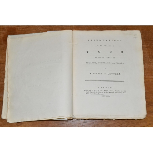 581 - (Attributed to) SULLIVAN; Richard, Sir. Observations Made During A Tour Through Parts Of England, Sc... 