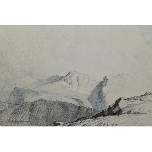 586 - WILLIAM HEATON COOPER (1903-1995) 'SCAFELL EMERGING FROM A SHOWER', a sketch of the Lake District mo... 