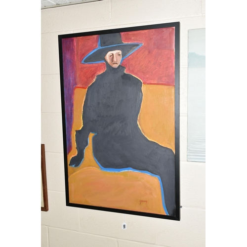 588 - LAURENCE YOUNG (AMERICAN 20TH CENTURY) 'GRAND OLD LADY', a stylised full length depiction of a femal... 