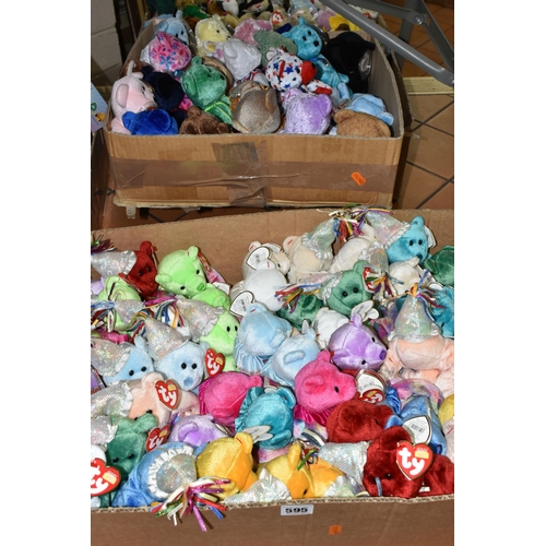 595 - A COLLECTION OF TY BEANIE BABIES, all in good condition, all with labels and tags, majority of tags ... 