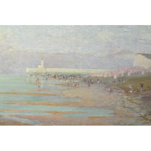 602 - FRANCIS ANNE HOPKINS (1838-1918) 'LE TREPORT, NORMANDY', an impressionist style French coastal lands... 