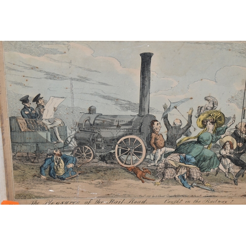 606 - HENRY HEATH (1801-1858) 'THE PLEASURES OF THE RAIL-ROAD, CAUGHT IN THE RAIL-WAY', a caricature print... 