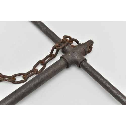 205A - A CAST IRON ANCHOR, of simple construction, with short chain attached, height 55cm x width 45.5cm (C... 