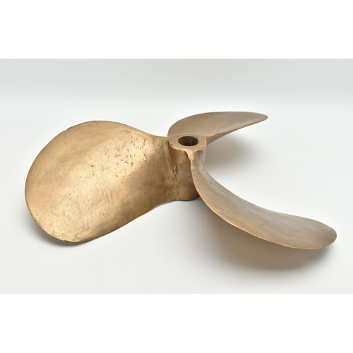 80A - A BRONZE THREE BLADE BOAT PROPELLOR, stamped 460x460 331, diameter approx. 42cm (Condition Report: i... 