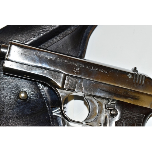 185 - A DEACTIVATED CHROME PLATED 7.65MM CZ MODEL 27 PISTOL, manufactured under the German occupation at t... 