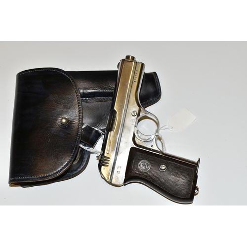 185 - A DEACTIVATED CHROME PLATED 7.65MM CZ MODEL 27 PISTOL, manufactured under the German occupation at t... 