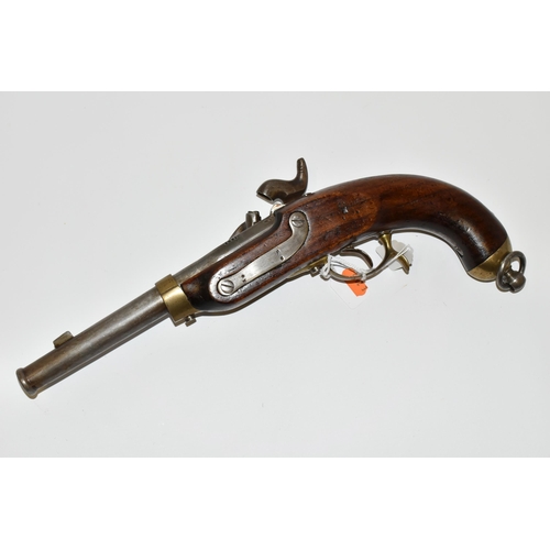 199 - A REPLICA 20 BORE FLINTLOCK POTSDAM PRUSSIAN ARMY ISSUE MILITARY PISTOL FITTED WITH AN 8¾'' BARRE it... 