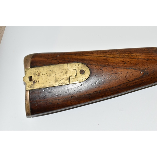 201 - AN OLD GOOD QUALITY REPLICA OF A  BAKER RIFLE, smooth bored for only part of is barrel length, it be... 