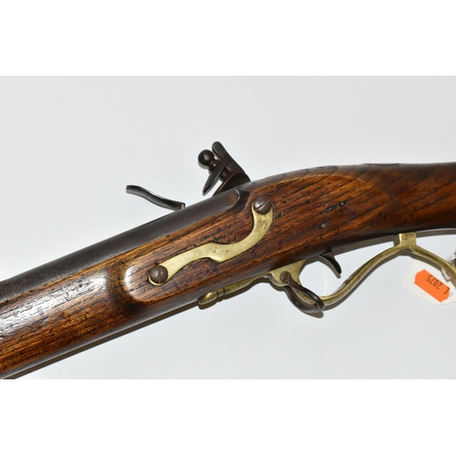 201 - AN OLD GOOD QUALITY REPLICA OF A  BAKER RIFLE, smooth bored for only part of is barrel length, it be... 