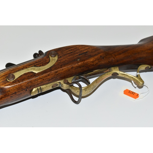 201 - AN OLD GOOD QUALITY REPLICA OF A  BAKER RIFLE, smooth bored for only part of is barrel length, it be... 