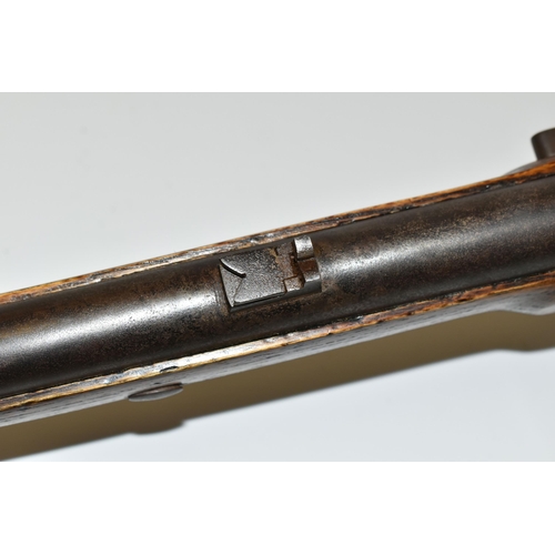 201 - AN OLD GOOD QUALITY REPLICA OF A  BAKER RIFLE, smooth bored for only part of is barrel length, it be... 