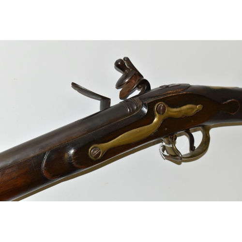 203 - AN OLD REPLICA OLD REPLICA BROWN BESS STYLE MUSKET, only bored through for part of its barrel, the b... 