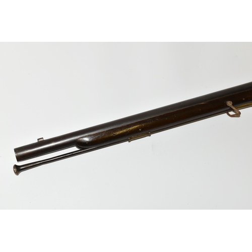 203 - AN OLD REPLICA OLD REPLICA BROWN BESS STYLE MUSKET, only bored through for part of its barrel, the b... 