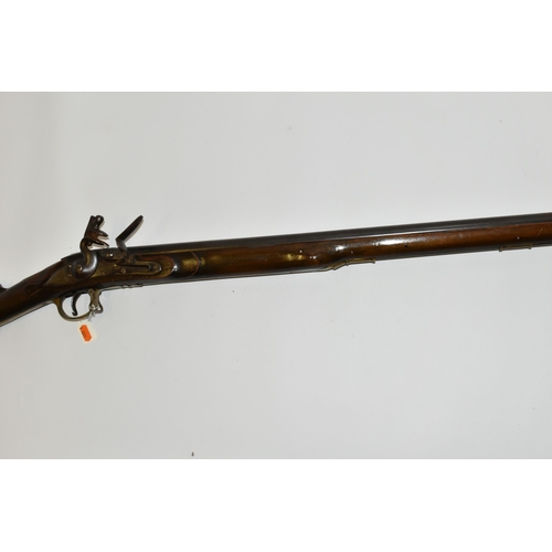 203 - AN OLD REPLICA OLD REPLICA BROWN BESS STYLE MUSKET, only bored through for part of its barrel, the b... 