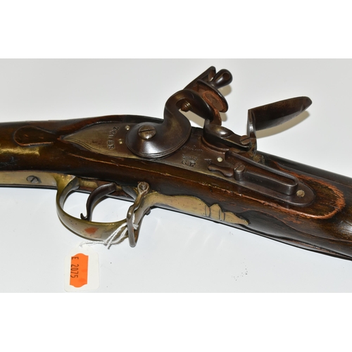 203 - AN OLD REPLICA OLD REPLICA BROWN BESS STYLE MUSKET, only bored through for part of its barrel, the b... 