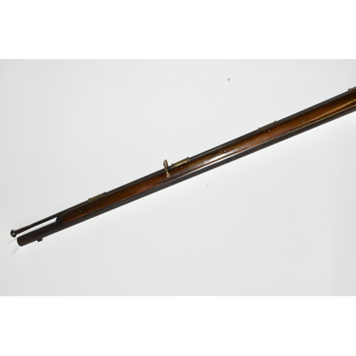 203 - AN OLD REPLICA OLD REPLICA BROWN BESS STYLE MUSKET, only bored through for part of its barrel, the b... 