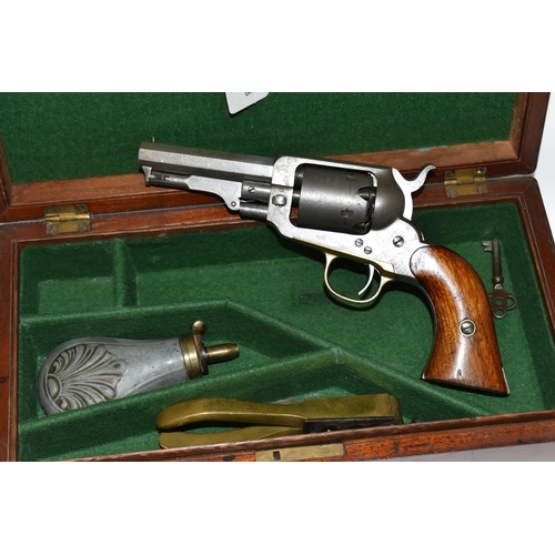 209 - AN ANTIQUE .31'' 'POCKET' MODEL PERCUSSION REVOLVER BY E.WHITNEY, serial number 193361, fitted with ... 