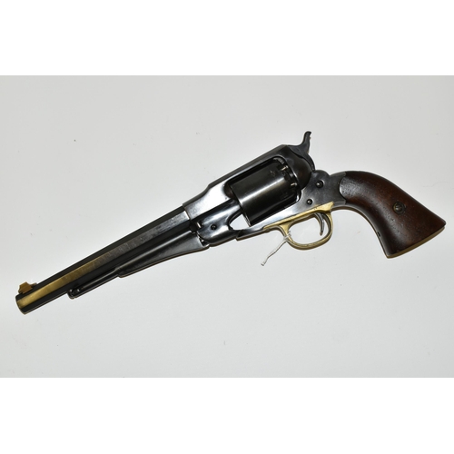 211 - AN ANTIQUE .44'' REMINGTON NEW ARMY PERCUSSION REVOLVER, serial number 105252, fitted with an 8'' ba... 