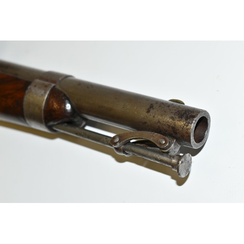 217 - AN ANTIQUE 28 BORE FLINTLOCK US NAVY MODEL 1826 PISTOL, fitted with a  8'' barrel and a non-detachab... 