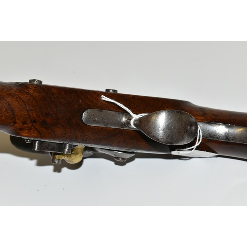 217 - AN ANTIQUE 28 BORE FLINTLOCK US NAVY MODEL 1826 PISTOL, fitted with a  8'' barrel and a non-detachab... 