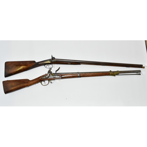 222 - AN ANTIQUE 14 BORE PERCUSSION BACK ACTION LOCK DOUBLE BARREL SHOTGUN, fitted with 28½'' barrels, it ... 