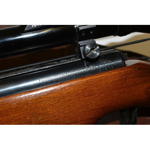 225 - A .177'' FEINWERKBAU MODEL SPORT 124 AIR RIFLE, made in Germany,  serial number 21610, it appears to... 