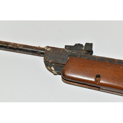 226 - A .22'' WEBLEY & SCOTT VULCAN AIR RIFLE, in working order but with heavily corroded metalwork render... 