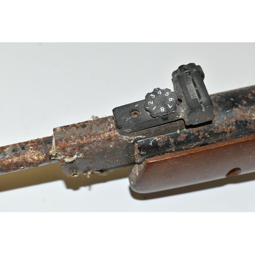 226 - A .22'' WEBLEY & SCOTT VULCAN AIR RIFLE, in working order but with heavily corroded metalwork render... 