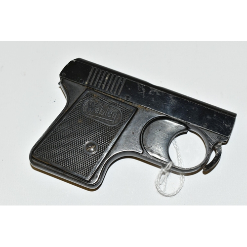 227 - A .22'' RIMFIRE SLIDING BLOCK VERTICALLY VENTING WEBLEY & SCOTT SPORTS STARTING PISTOL, although wor... 