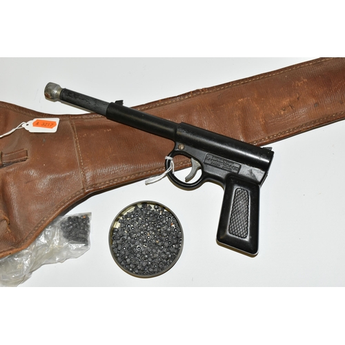 228 - A .177'' GAT AIR PISTOL BY T.J. HARRINGTON & SON, fitted with cork adaptor complete with its loading... 