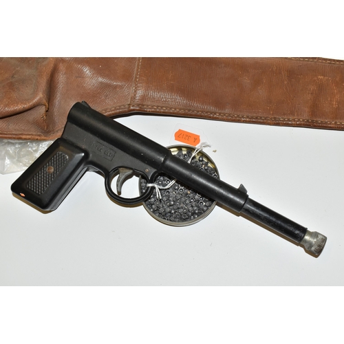 228 - A .177'' GAT AIR PISTOL BY T.J. HARRINGTON & SON, fitted with cork adaptor complete with its loading... 