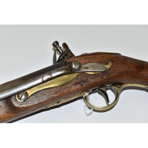 251 - A GOOD QUALITY REPRODUCTION OF A FLINTLOCK BRITISH NAVY SERVICE PISTOL, expertly aged, it lacks the ... 