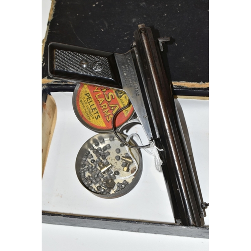 256 - A BOXED ANTIQUE SECOND MODEL .177'' ACCLES & SHELVOLE LTD WARRIOR AIR PISTOL, serial number 351268, ... 