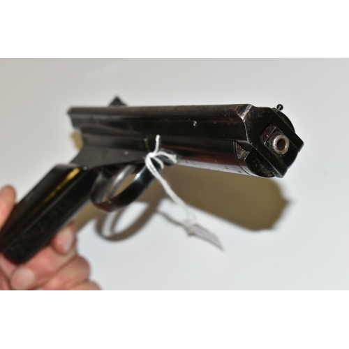 256 - A BOXED ANTIQUE SECOND MODEL .177'' ACCLES & SHELVOLE LTD WARRIOR AIR PISTOL, serial number 351268, ... 