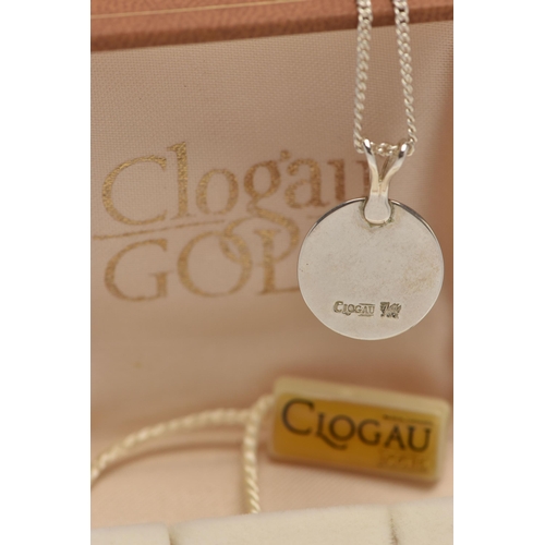 10 - A SILVER 'CLOGAU' PENDANT NECKLACE, the circular two tone floral pendant, signed 'Clogau', fitted wi... 