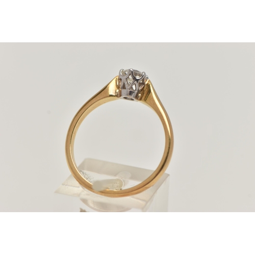 11 - AN 18CT GOLD SINGLE STONE DIAMOND RING, round brilliant cut diamond, faceted girdle, estimated diamo... 