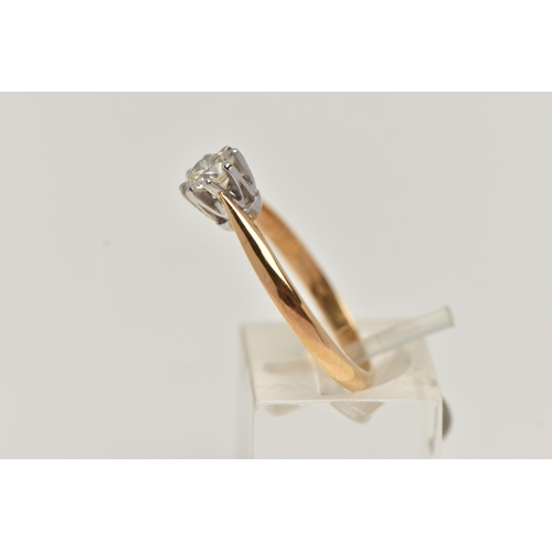 13 - AN 18CT GOLD SINGLE STONE DIAMOND RING, round brilliant cut diamond, estimated diamond weight 0.50ct... 