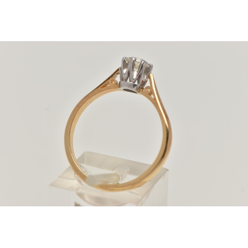 13 - AN 18CT GOLD SINGLE STONE DIAMOND RING, round brilliant cut diamond, estimated diamond weight 0.50ct... 