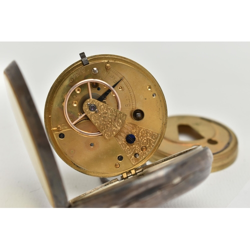 53 - A SILVER OPEN FACE POCKET WATCH, key wound movement, Roman numerals, subsidiary seconds dial at the ... 