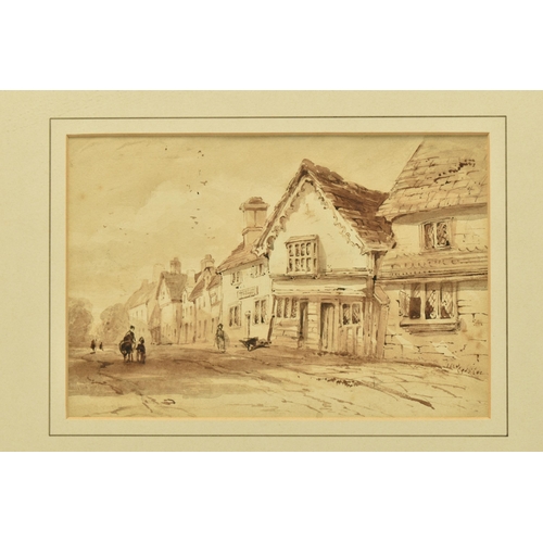 263 - CIRCLE OF DAVID COX (1783-1859) WARWICK, a view of a street in Warwick, unsigned, attribution verso,... 