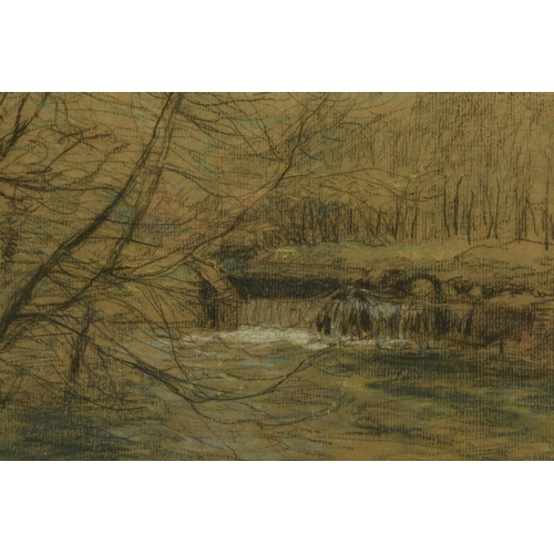 274 - CIRCLE OF WILLIAM MARK FISHER (1841-1923) A SKETCH OF A RIVER LANDSCAPE, no visible signature, charc... 