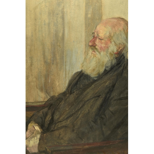 276 - ATTRIBUTED TO JOHN CARSWELL (BRITISH 1931-?) ' A PORTRAIT', a seated portrait depicting an old beard... 